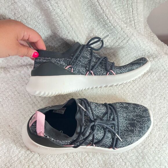 Adidas Women's Ultimafusion slip on laced pink gray marled athletic shoe size 10 - Picture 4 of 8